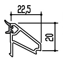 Штапик G220 D (с п 24 мм), 6,5м, сер.упл. (24 576)