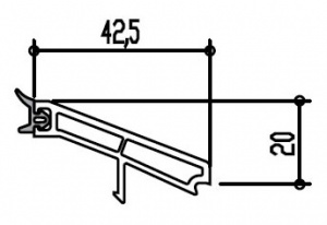 Штапик G2 D (п ст 4 мм), 6,5м, сер.упл. (16 480)