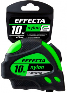 Рулетка EFFECTA Nylon 10мx25мм.с магнитом, автостоп, лента нейлон