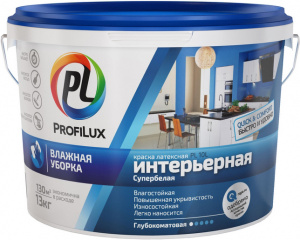 Профилюкс ВД краска PL-10 L латекс. влагост. белая 1,4 кг. (голубая эт.)
