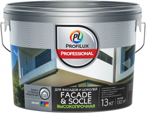 Профилюкс ВД краска FACADE & SOCLE акрил. для фасадов и цоколей, база 3, 13кг