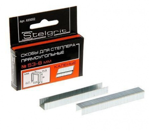 Скобы для мебельного степлера Stelgrit 8x0,7мм.калёные (1000шт)