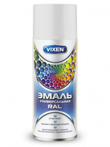 VIXEN Эмаль универсальная RAL белый матовый (RAL 9003) аэрозоль 12х520 мл.
