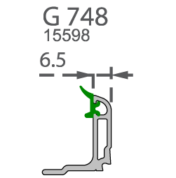 Штапик G748 D (с п 46 мм), 6,5м, сер.упл.(20 440)