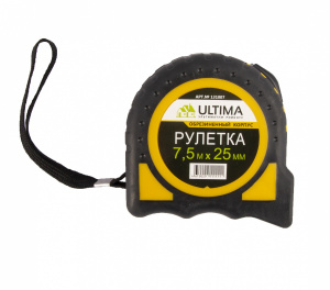 Рулетка Ultima 7,5мx25мм. обрезиненный корпус