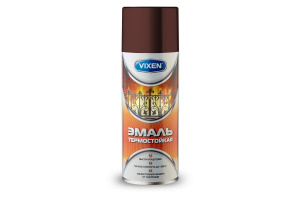 VIXEN Эмаль термостойкая красно-коричневая аэрозоль 12х520 мл.