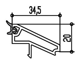 Штапик G10 D (с п 12 мм), 6м, сер.упл. (20 360)
