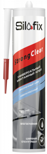 Клей SilFix StrongClear, монтажный универсальный, 290мл, бцв (12шт)