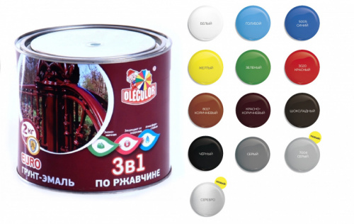 Грунт-эмаль по ржавчине Olecolor Белая 2,0кг.