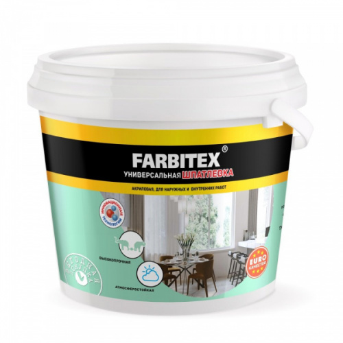 Шпатлевка FARBITEX акриловая для наруж. и внутр. работ 3,5кг.