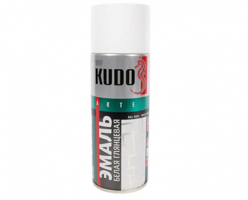Эмаль универсальная KUDO белая глянцевая, 520мл