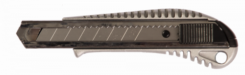 Нож Ultima 18 мм. выдвижное лезвие, стальной обрезиненный корпус,