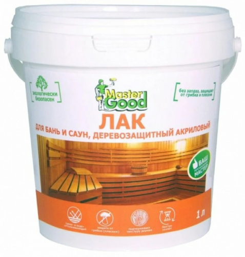 Master Good  Лак для бань и саун (акриловый), (1 л) (12 шт)