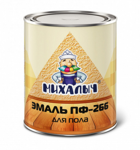 Эмаль ПФ-266 МИХАЛЫЧ Жёлто-коричневая (0,8 кг)