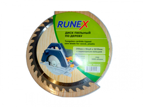 Диск пильный по дереву RUNEX 250x32 30ммx60 зуба