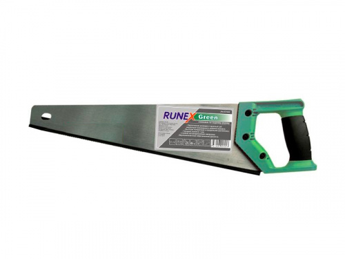 Ножовка по дереву Runex Green 400мм.сырая древесина 3,5 з д, 2К ручка